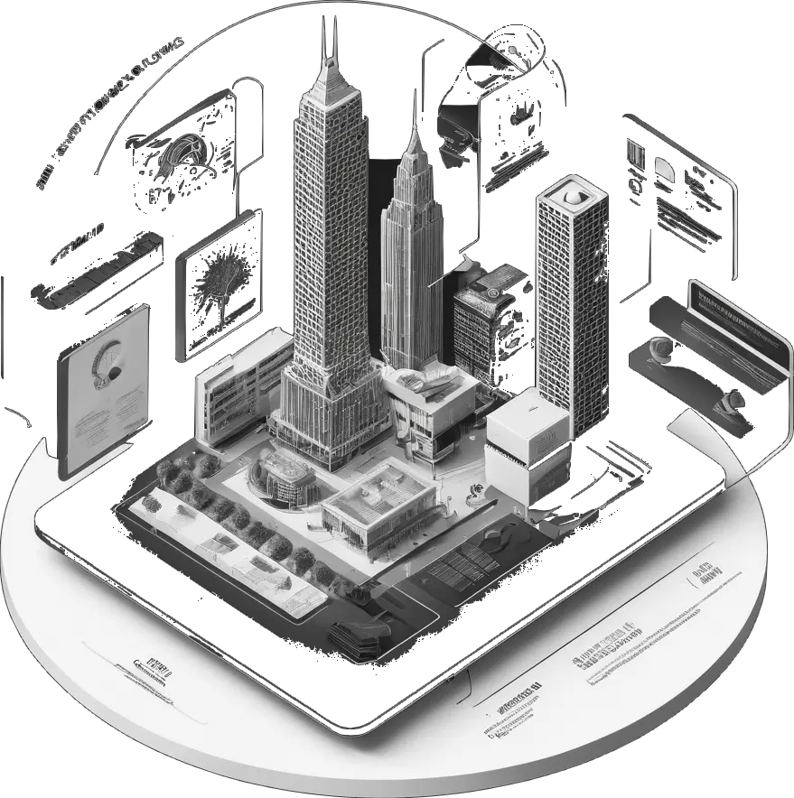 Image representing high buildings popping off a phone